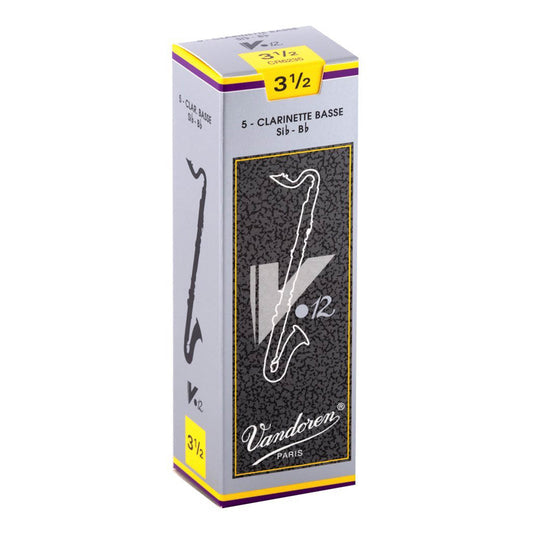 Vandoren CR6235 Bass Clarinet V 12 Reeds Strength No. 3.5, Box of 5