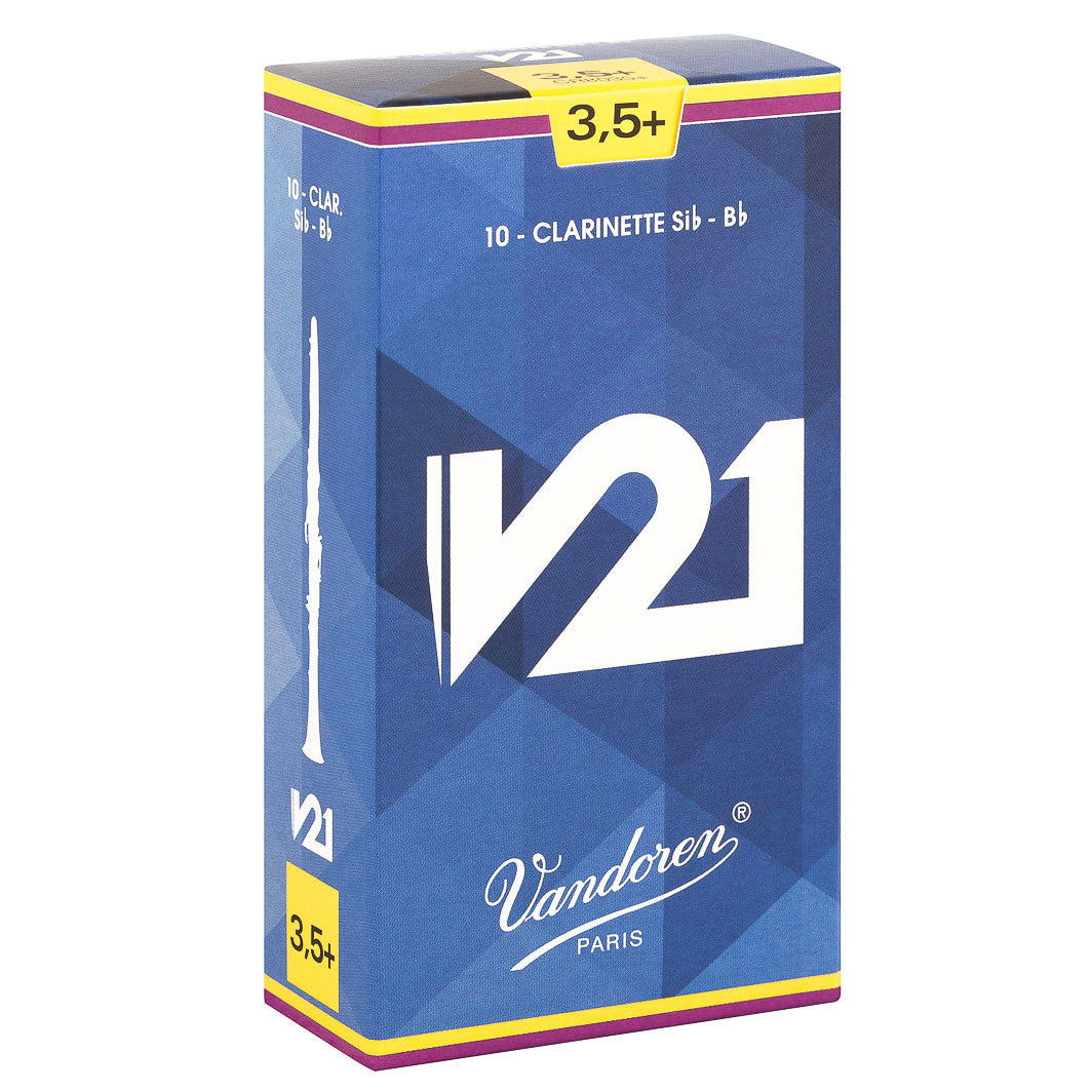 Vandoren V21 3.5+ Strength Clarinet Reeds, 10 Count