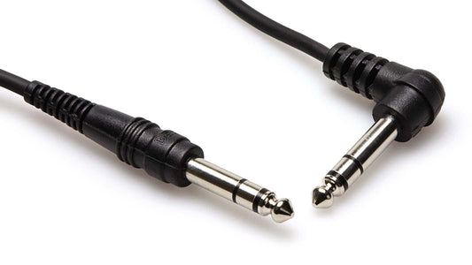 Hosa CSS-115R Balanced Interconnect, 1/4"" In TRS to Right-Angle 1/4"" In TRS, 15ft