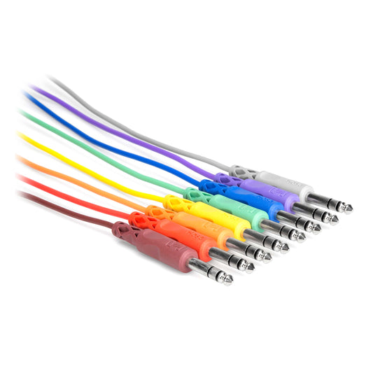 Hosa CSS-830 Patch Cable 1/4"" TRS to Same 1ft 8pc