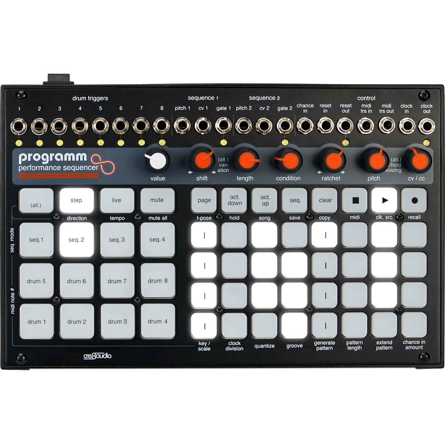Cre8audio Programm Intuitive Performance MIDI and CV Sequencer