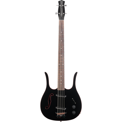 Danelectro 58 Longhorn 4 String Electric Bass - Black w/ Red Binding