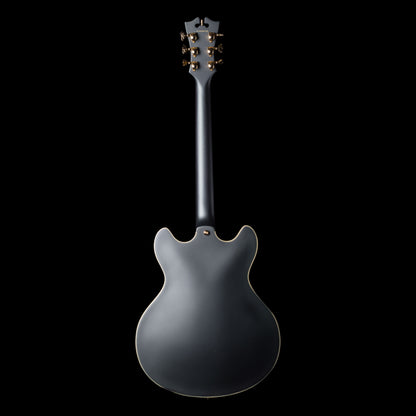 DAngelico EX-DC Deluxe Doublecut Semi-Hollow Midnight Matte Stoptail w/ Case (DCMMNGSCB)