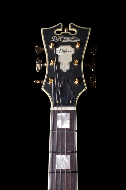 DAngelico EX-DC Deluxe Doublecut Semi-Hollow Midnight Matte Stoptail w/ Case (DCMMNGSCB)