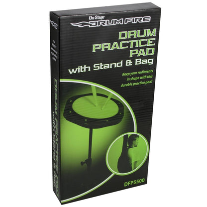 On-Stage DFP5500 Drum Practice Pad with Stand and Bag
