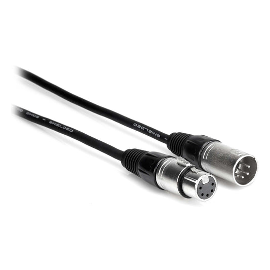 Hosa DMX-510 5-Pin, 2-Conductor XLR5M to XLR5F DMX-512 Cable, 10 Feet