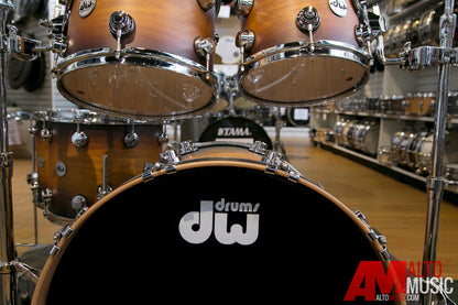 Drum Workshop Collectors Oak 5pc Shell Kit In Hard Satin Amber Tobacco Burst (DRO5225PCHRDSTN)