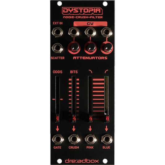 Dreadbox Dystopia 10 hp Noise Generator, Bit Crusher & Dual Filter - Black Light