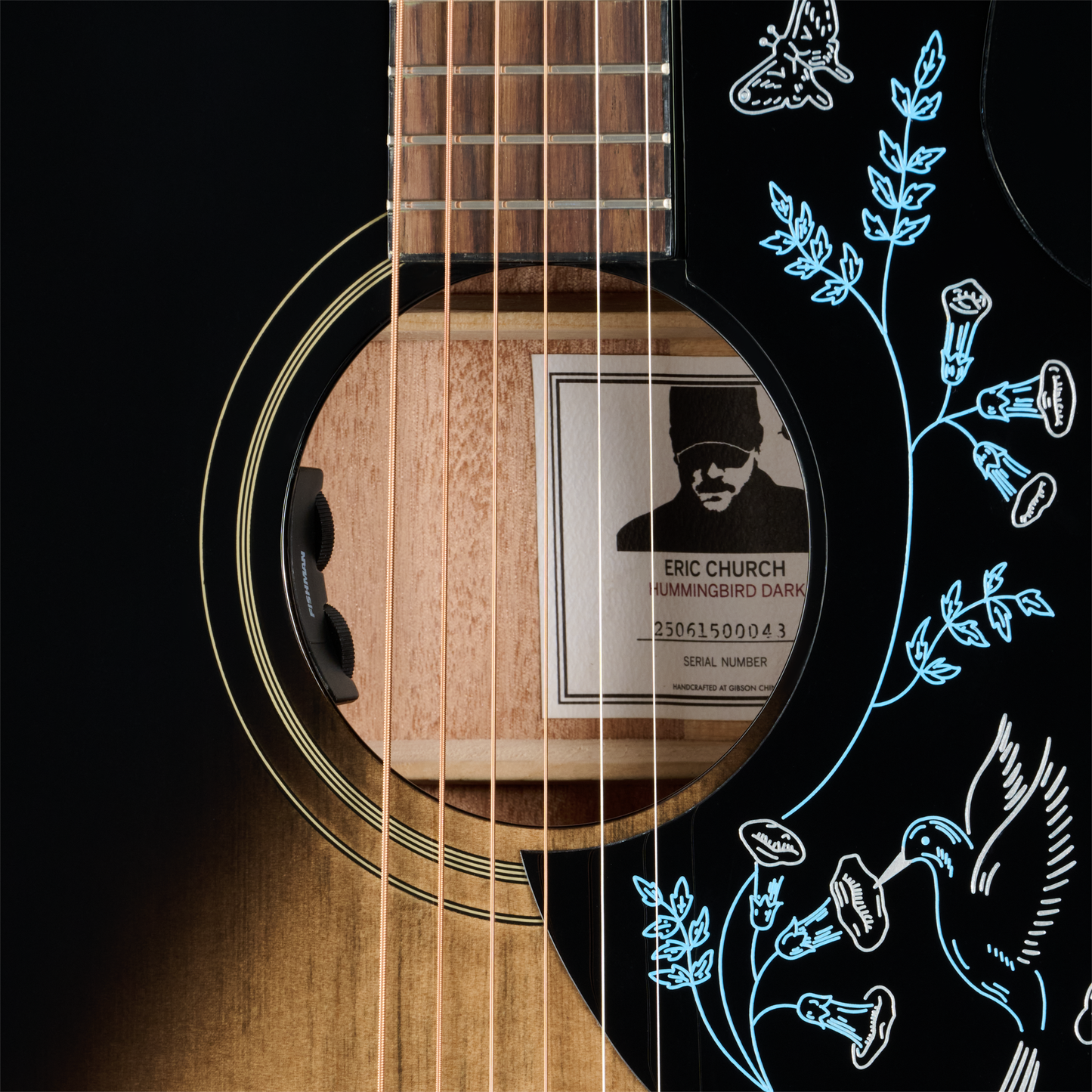 Epiphone Eric Church Hummingbird Dark Acoustic Electric Guitar - Cobra Burst