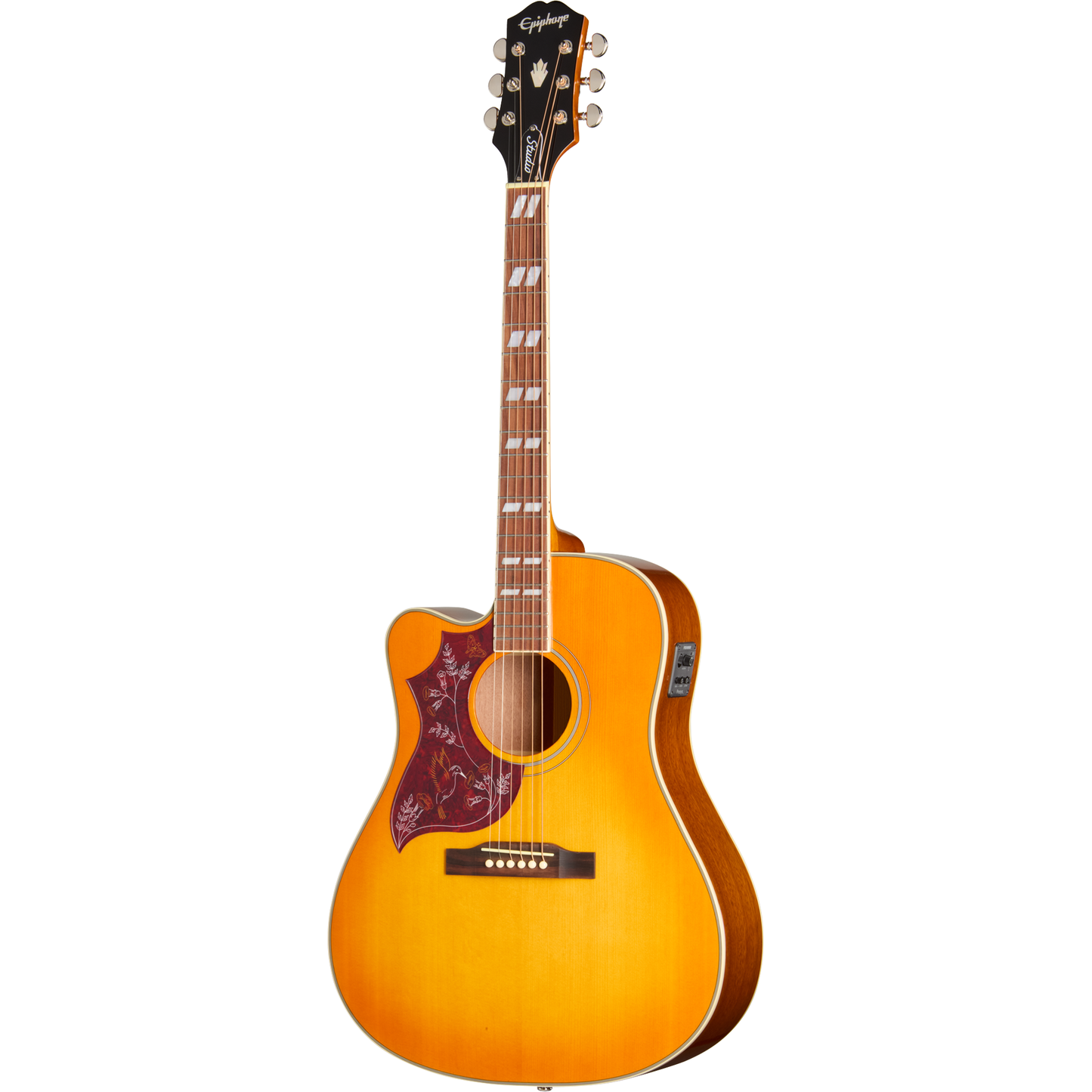 Epiphone Hummingbird Studio EC Left Handed Acoustic Electric Guitar - Heritage Cherry Sunburst