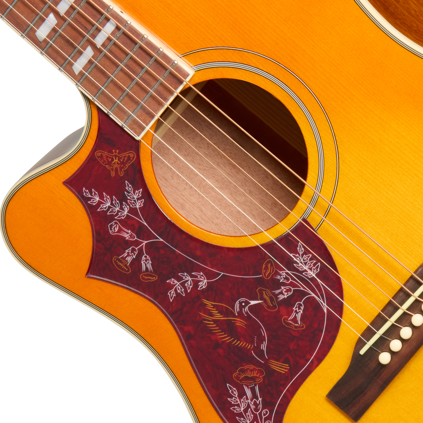 Epiphone Hummingbird Studio EC Left Handed Acoustic Electric Guitar - Heritage Cherry Sunburst