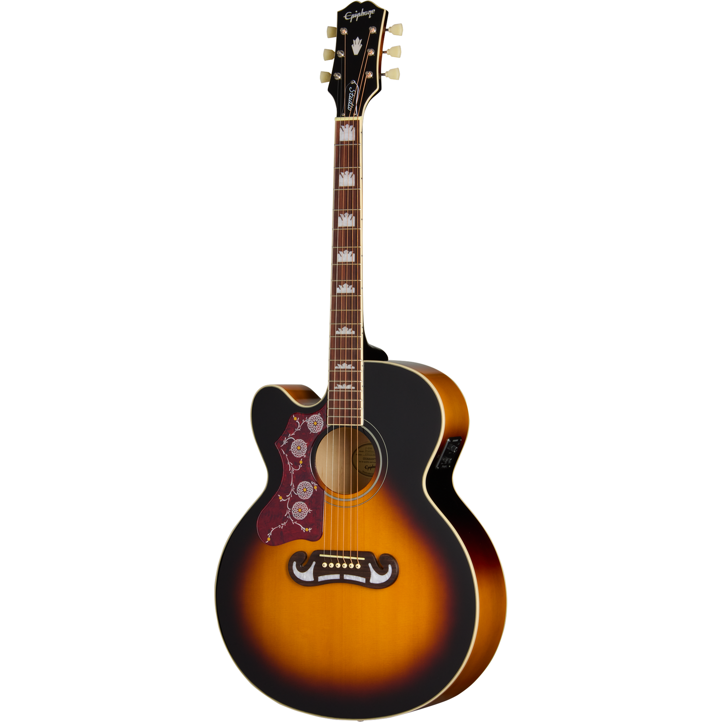 Epiphone J-200 Studio EC Left Handed Acoustic Electric Guitar - Vintage Sunburst