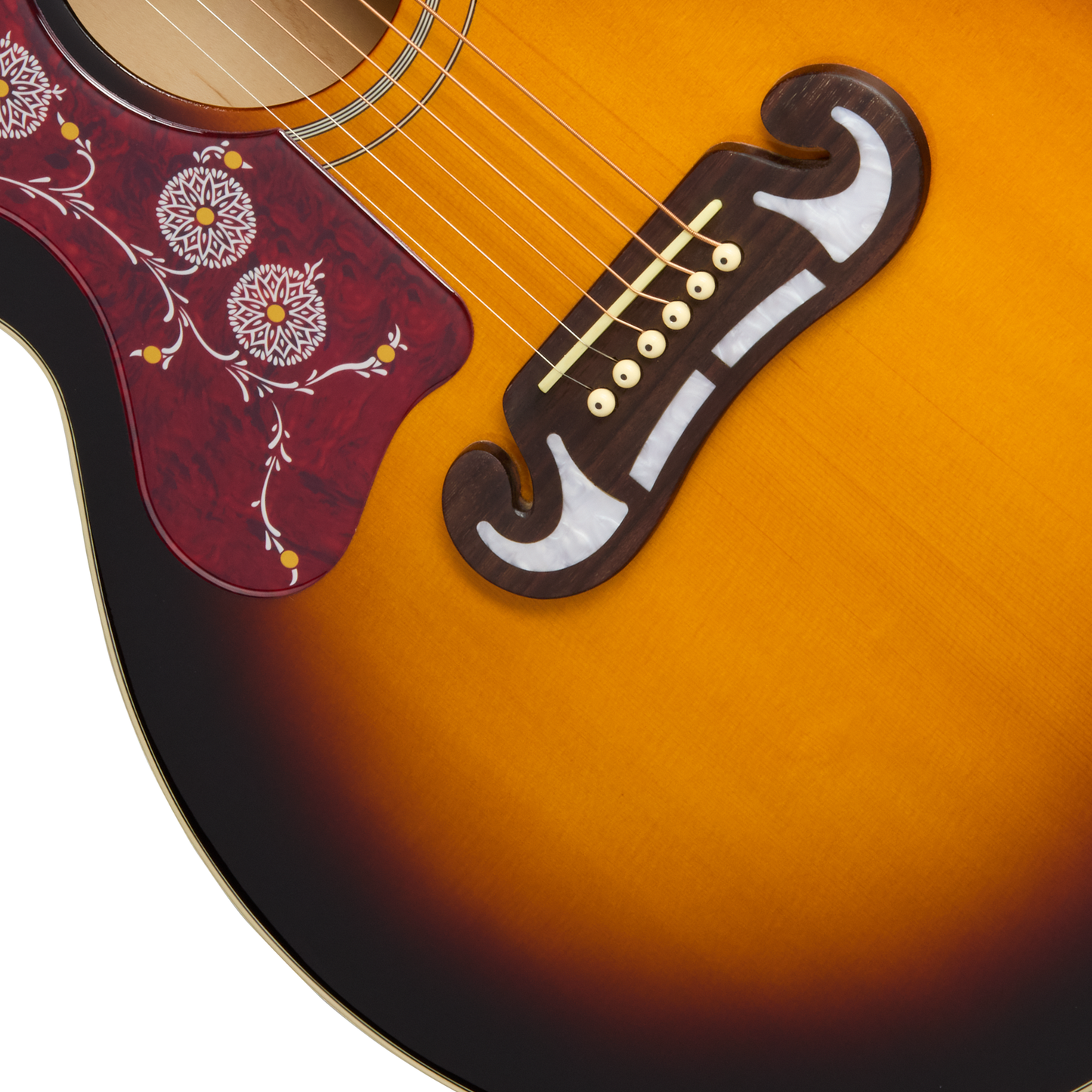 Epiphone J-200 Studio EC Left Handed Acoustic Electric Guitar - Vintage Sunburst