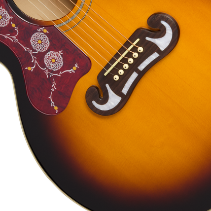 Epiphone J-200 Studio EC Left Handed Acoustic Electric Guitar - Vintage Sunburst