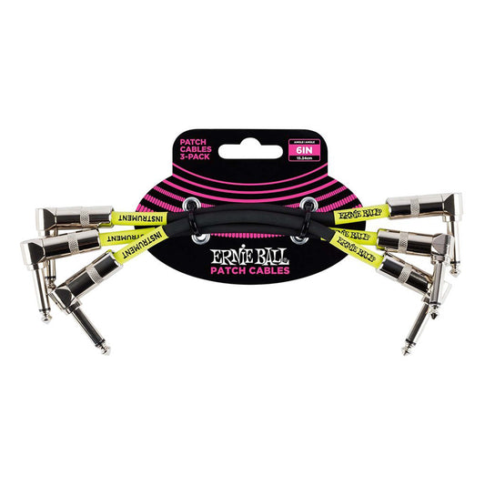 Ernie Ball Instrument Cable, Black, 6 in (6050)