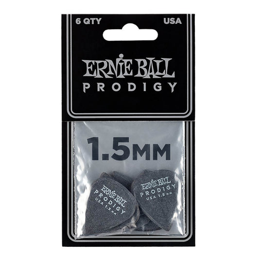 Ernie Ball Prodigy Black 1s 1.5mm Guitar Picks - 6-Pack