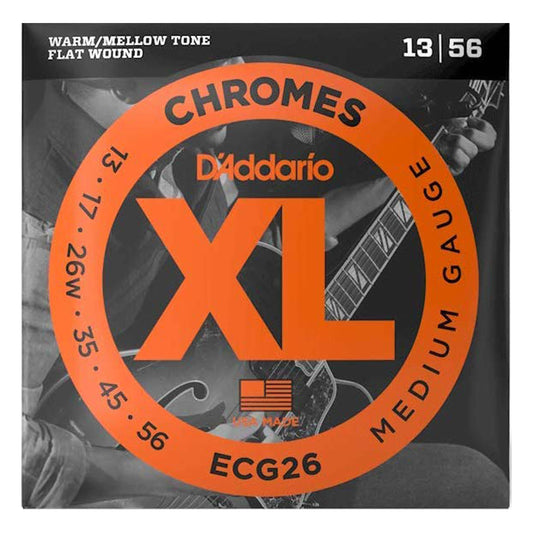 D'Addario ECG26 Chromes Flatwound Electric Strings -.013-.056 Medium