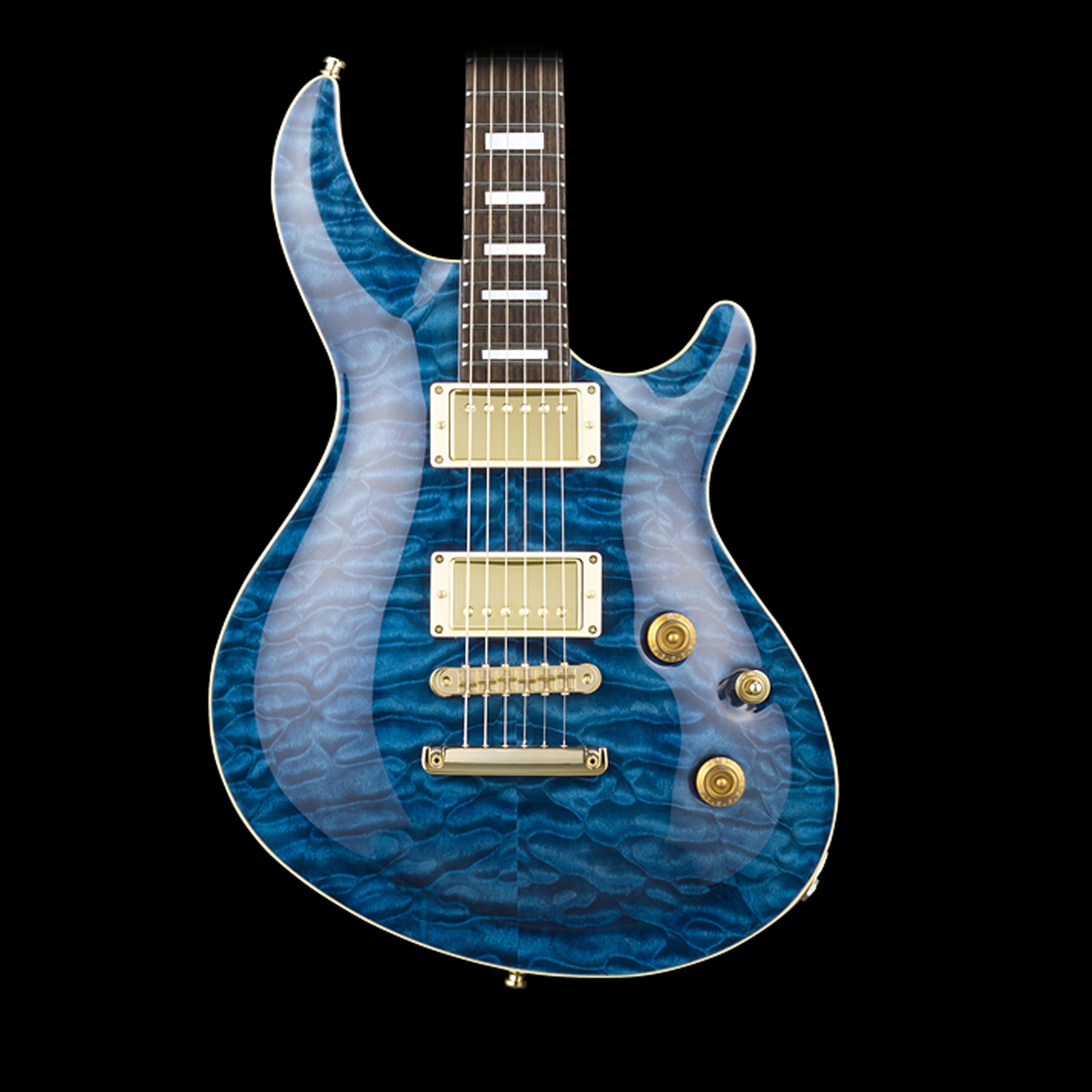 ESP E-II Mystique Electric Guitar Marine Blue Quilted Maple w