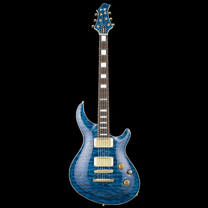 ESP E-II Mystique Electric Guitar Marine Blue Quilted Maple w/ Case (EIIMYSTQMNTMARBL)