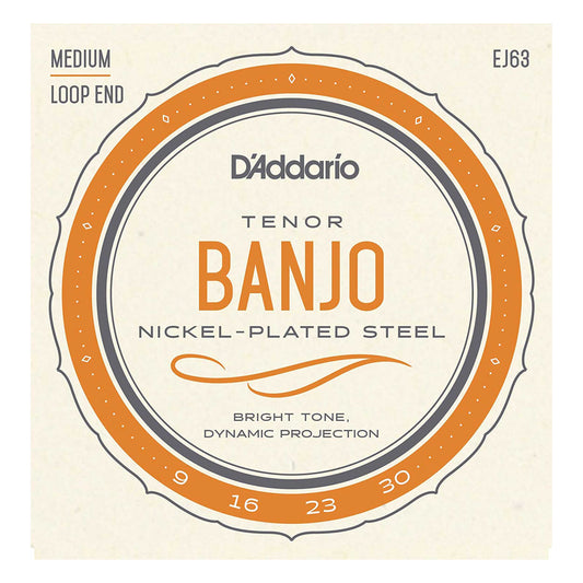 D'Addario EJ63 Nickel Tenor Banjo Strings, 9-30