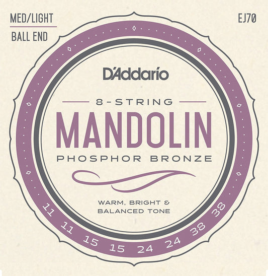 D'Addario EJ70 Mandolin Phospohor Bronze Ball End 11-38