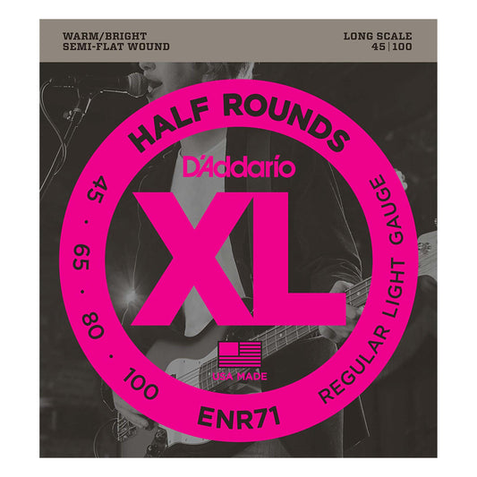 D'Addario ENR71 Half Round Bass Strings, Regular Light, 45-100, Long Scale