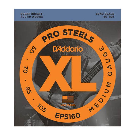 D’Addario EPS160 ProSteels Bass, Medium, 50-105, Long Scale