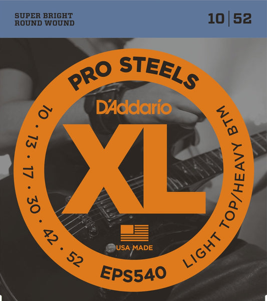 D'Addario EPS540 ProSteels Electric Guitar Strings, 10-52