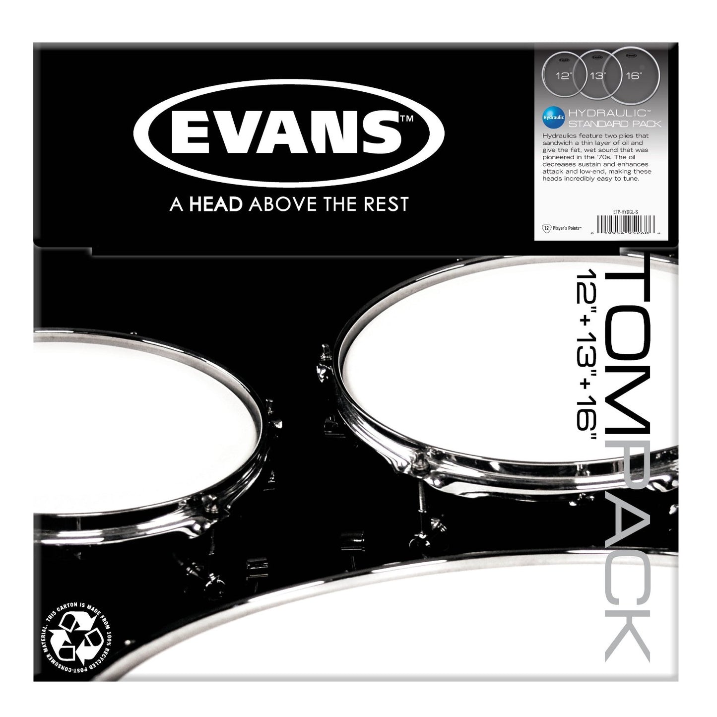 Evans Hydraulic Glass Tompack, Standard (12 inch, 13 inch, 16 inch)