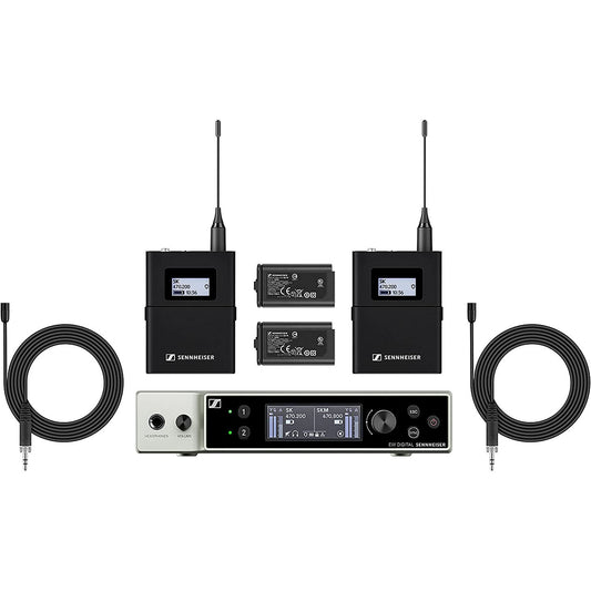Sennheiser EW-DX MKE 2 Set Dual Lavalier Microphone System - R1-9 Band