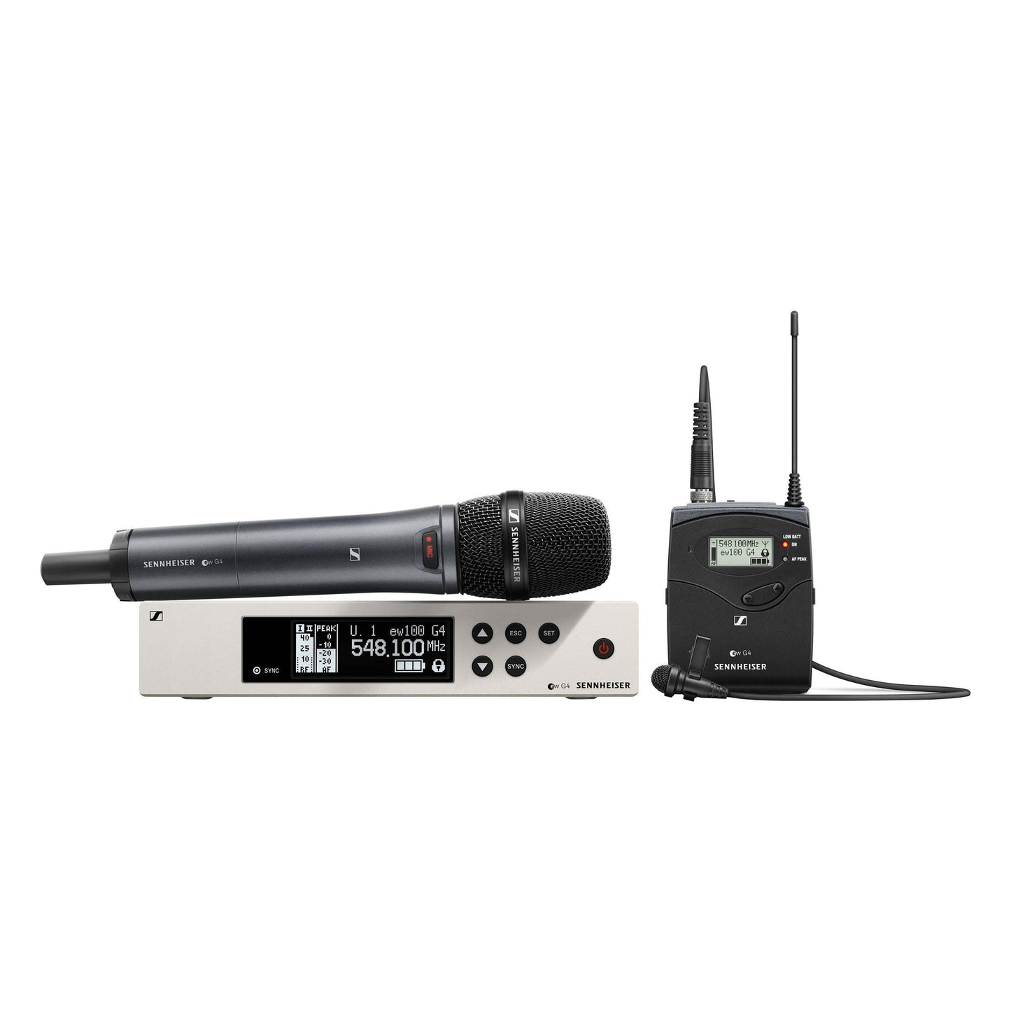 Sennheiser EW 100 G4-ME2/835-S Combo Handheld and Lavalier Mic System - G Band