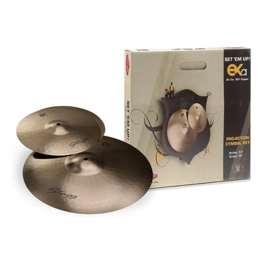 Stagg EXA-SET B8 Bronze Cymbal Set with 13" Hi-Hats and 16" Crash Cymbal