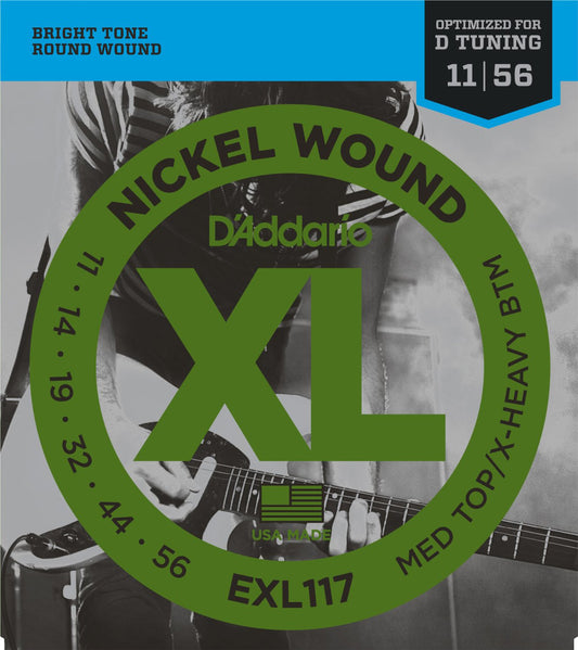 D’Addario EXL117 Medium Top / Extra Heavy Bottom Guitar Strings