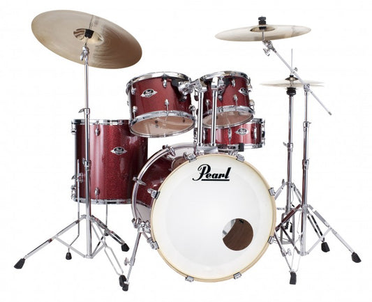 Pearl EXX725SC704 Export Series 5pc Drum Set w/ Hardware in Black Cherry Glitter
