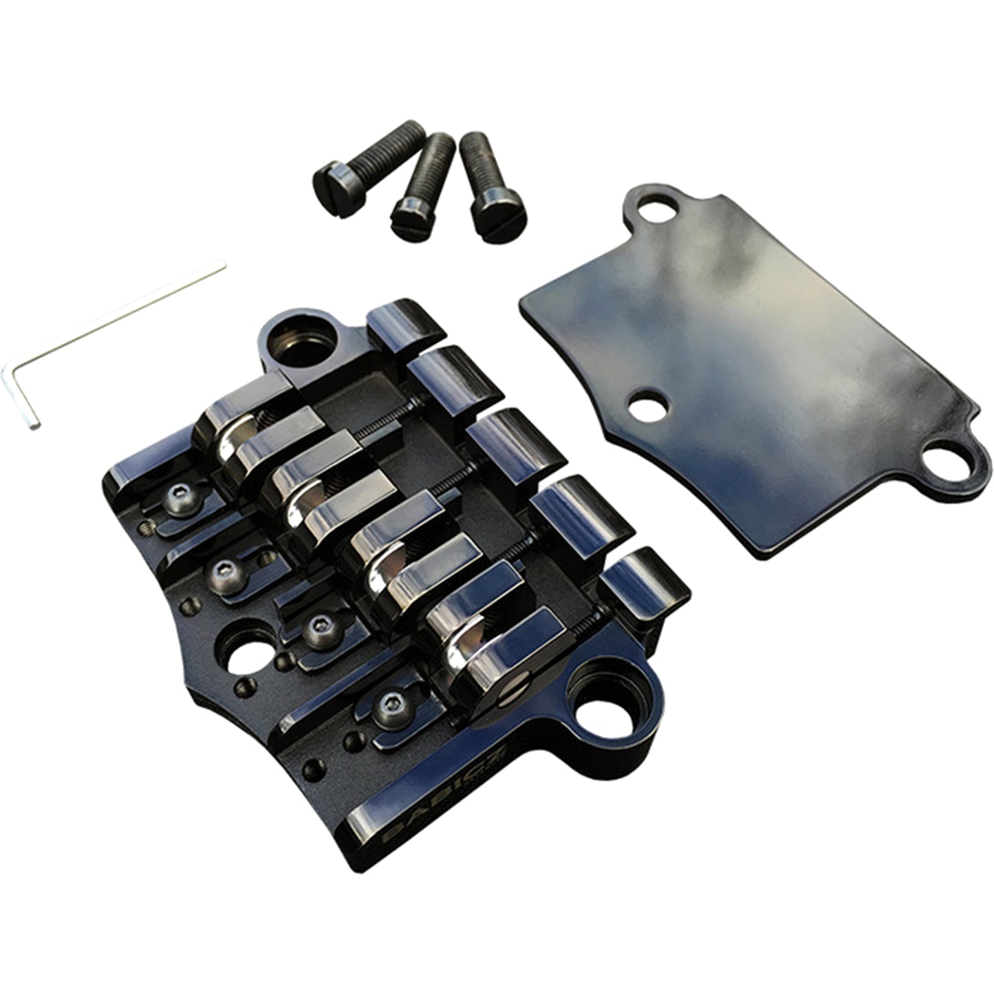 Babicz Full Contact Hardware FCH-3 Original Series Gibson 3 Point Style Bass Bridge - Black