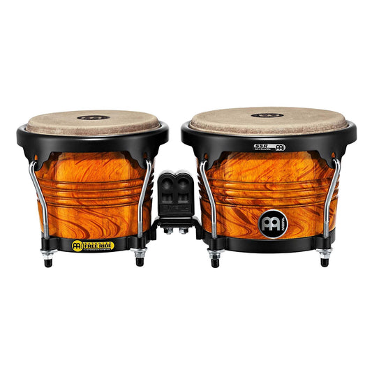 Meinl Percussion FWB190AF Free Ride Series Wood Bongos, Amber Flame Finish