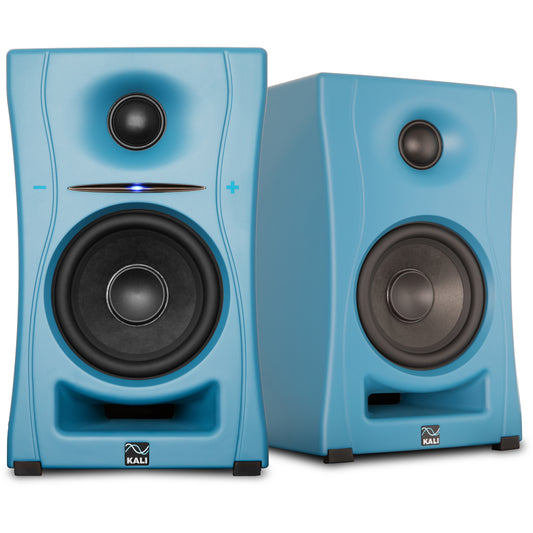 KALI AUDIO LP-UNF-B 4” Ultra Nearfield Powered Monitor System w/Bluetooth - Boundary Compensation EQ Settings - for Mixing, Recording, Audio Production - USB-C, TRS, RCA Inputs Blue (Pair)