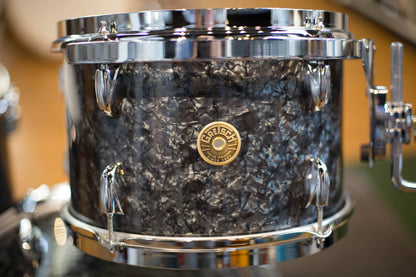 Gretsch Broadkaster Drum Kit in Deep Black Marine Pearl w/ White Marine Hoops GKNT203094