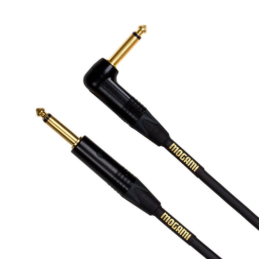 Mogami Gold 10' INSTRUMENT CABLE WITH RIGHT ANGLE END