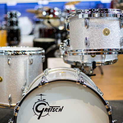 Gretsch GRNT184012 USA Custom 4 Piece Bop Shell Kit in Silver Sparkle (GRNT184012)