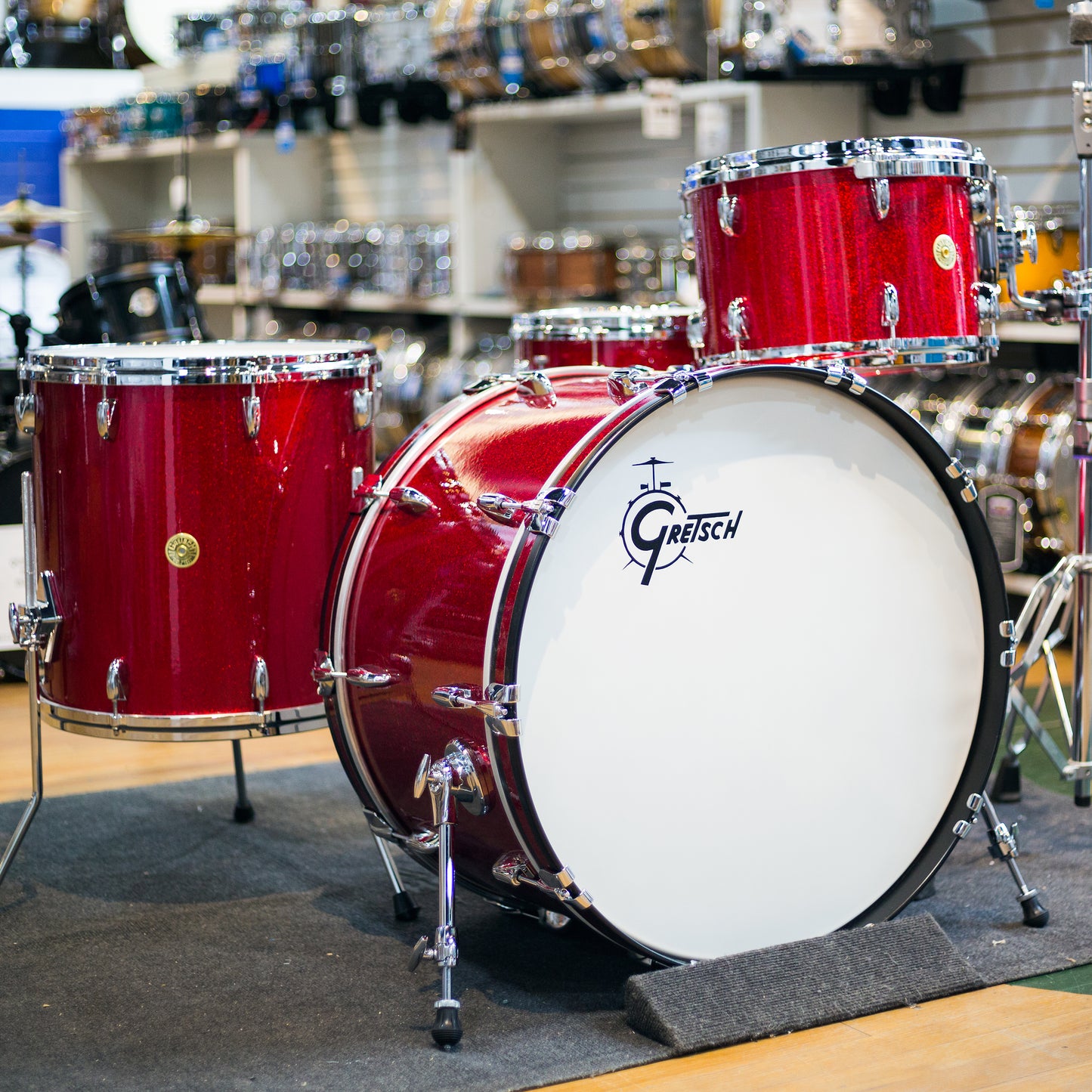 Gretsch USA Custom 4 Piece Shell Kit in Red Sparkle (GRNT244PC013)