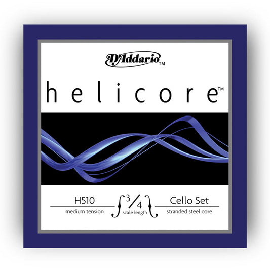 D'Addario H510 Helicore Cello 3/4 Scale Medium Tension Set