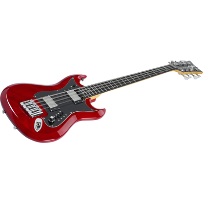Hagstrom H8II 8-String Electric Bass - Wild Cherry Transparent