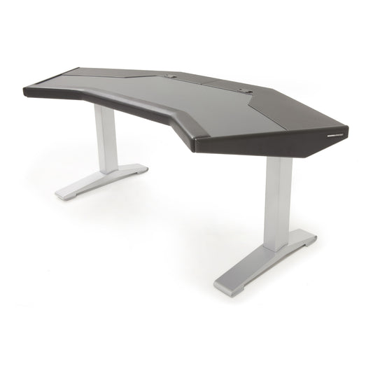 Argosy Halo G Desk w/Black End Panels and Silver Legs