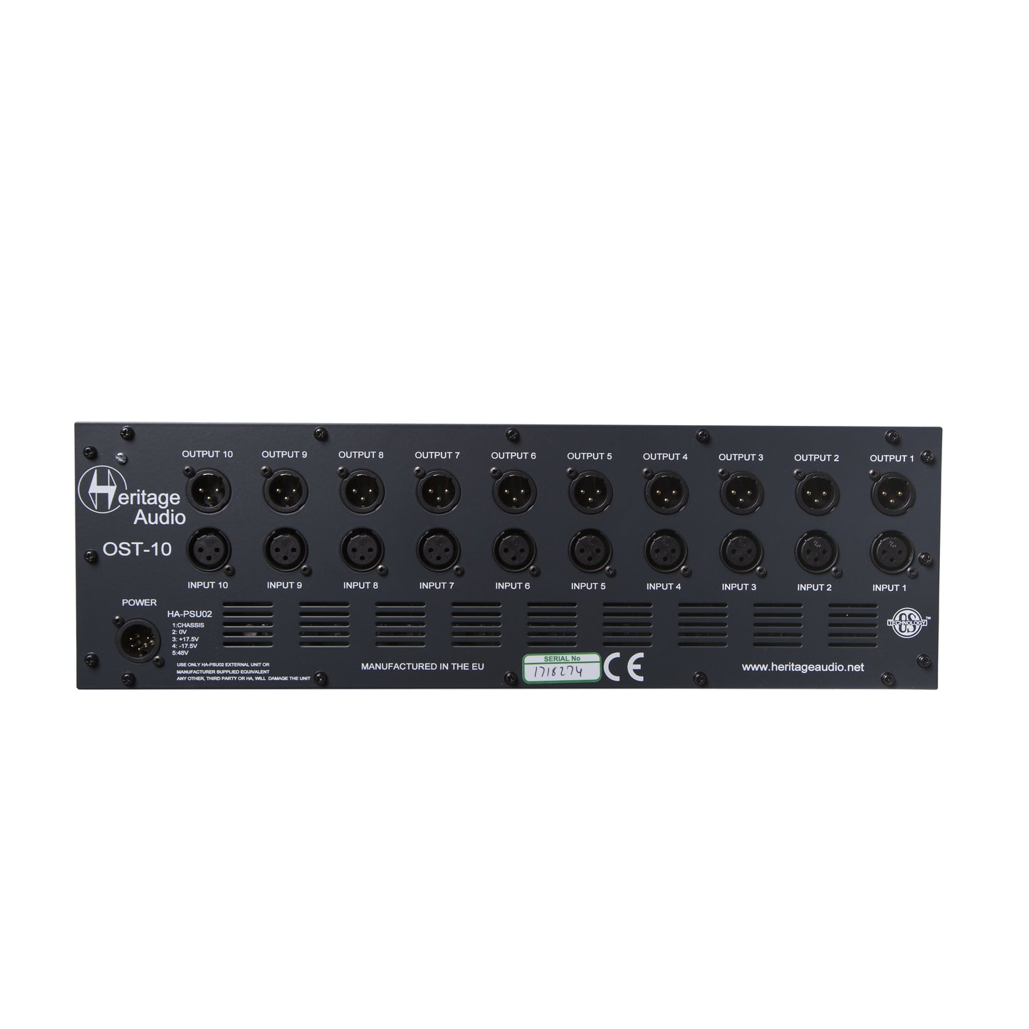 Heritage Audio OST10 V1 10 Slot Rack with OS Tech