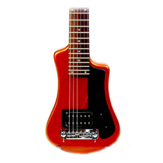 Hofner Shorty Travel Guitar - Orange Metallic w/Gig Bag