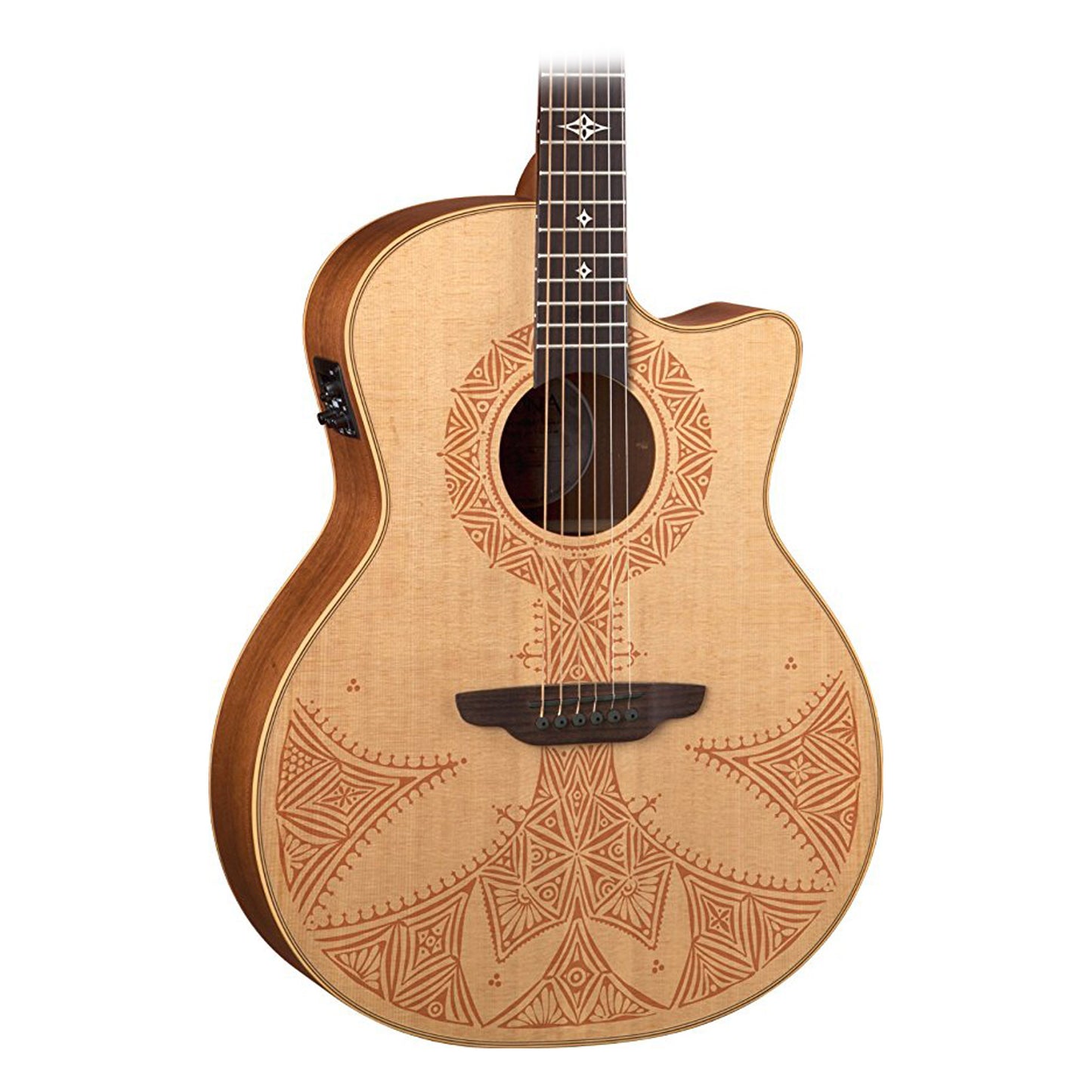 Luna Electro Acoustic Guitar Henna Sahara Solid Spruce Top