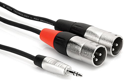 Hosa 15' Professional Stereo 1/8" to Dual XLR Male Breakout Cable