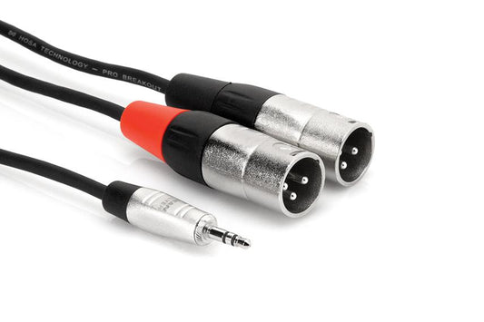 Hosa HMX-006Y Pro Stereo Breakout, REAN 3.5mm TRS to Dual XLR Male, 6ft