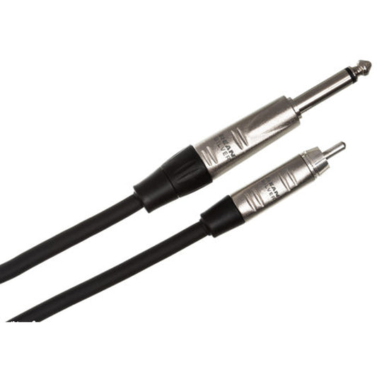 Hosa HPR-010 Pro Unbalanced Interconnect, REAN 1/4 in TS to RCA, 10 ft